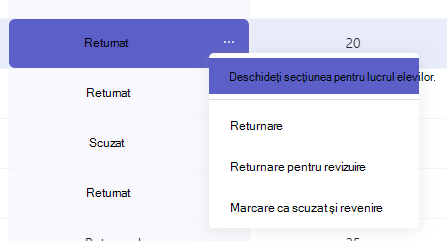 lucrul returnat