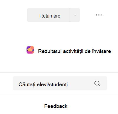 Captură de ecran cu rezultatul activității de învățare.