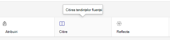 Captură de ecran care afișează fila Citire.