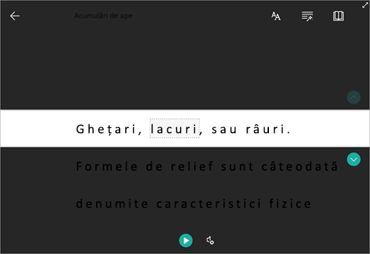 Captură de ecran a textului evidențiat.