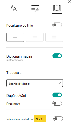 Captură de ecran cu preferințele de citire.