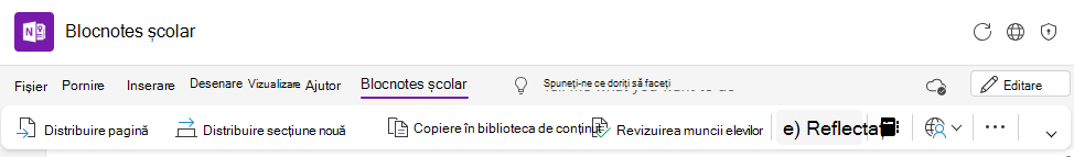 Captură de ecran cu Reflectare în panglică.