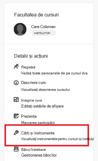 Cărți și instrumente Blackboard Link Microsoft Education