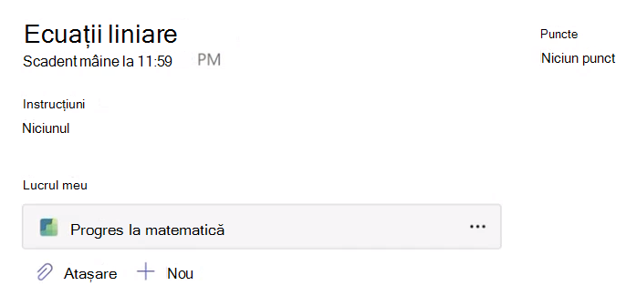 Captură de ecran cu tema pentru acasă.