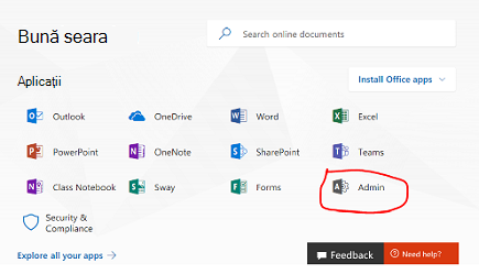 Admin button