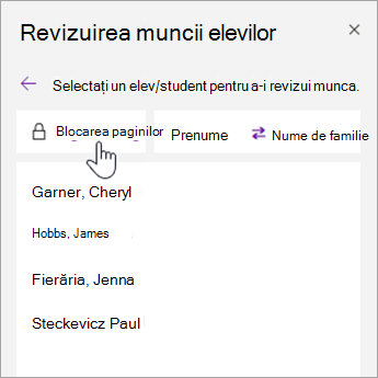 Selectați Blocare pagină.