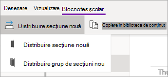 Distribute New Section button with dropdown of options.