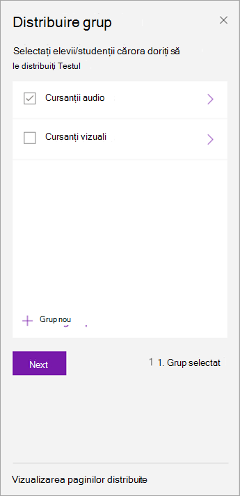 Bifați caseta de selectare de lângă grup