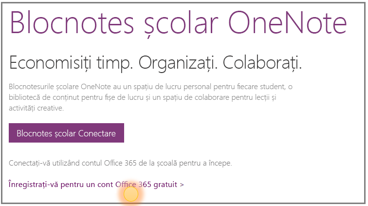 Captură de ecran pentru obținerea unui cont Office 365 gratuit.