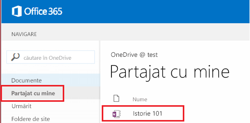 Captură de ecran a ecranului Partajat cu mine.