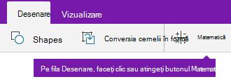 Butonul Matematică pe fila Desenare