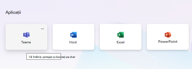 Captură de ecran cu echipe.