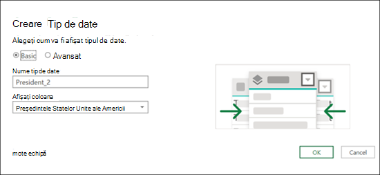 Crearea tipului de date