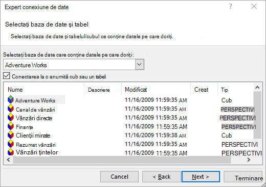 Ecranul 2 de Expert conexiune de date