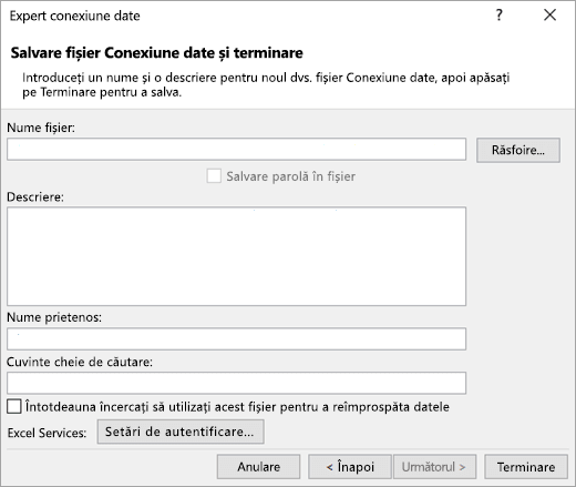 Ecranul 3 al Expertului conexiune de date