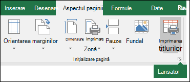 Lansator de casetă de dialog Inițializare pagină