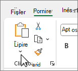 Paste button down arrow