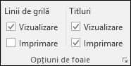 Opțiuni > foaie aspect > pagină Imprimare titluri