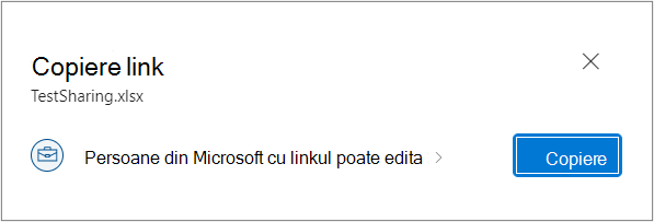 Caseta de dialog Copiere link