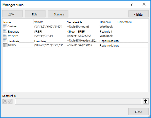 Caseta de dialog Manager nume