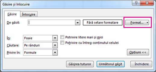 Caseta de dialog Găsire