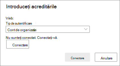 Solicitare de acreditări SharePoint pe Mac