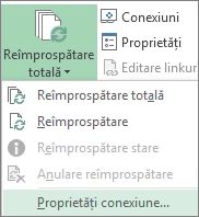 Proprietăți conexiune