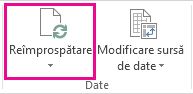 Butonul reîmprospătare în fila Analiză