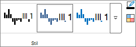 Captură de ecran care afișează stilurile pe fila Proiectare a Instrumentelor sparkline.