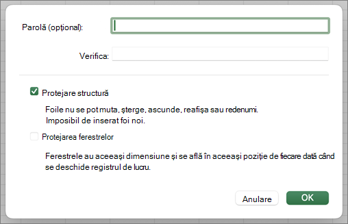Protejarea structurii și a Windows MacOS
