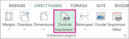 Stabilire zonă de imprimat