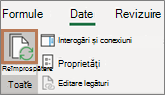 Mouse pointer over the Refresh All button