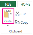 Comanda Lipire în grupul Clipboard
