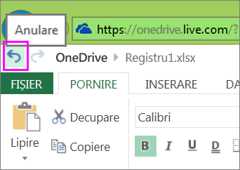 butonul pentru a anula o acțiune