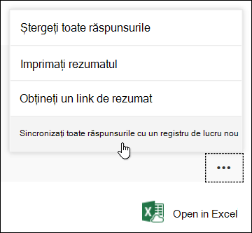 Sincronizați toate răspunsurile cu o nouă opțiune de registru de lucru în Microsoft Forms