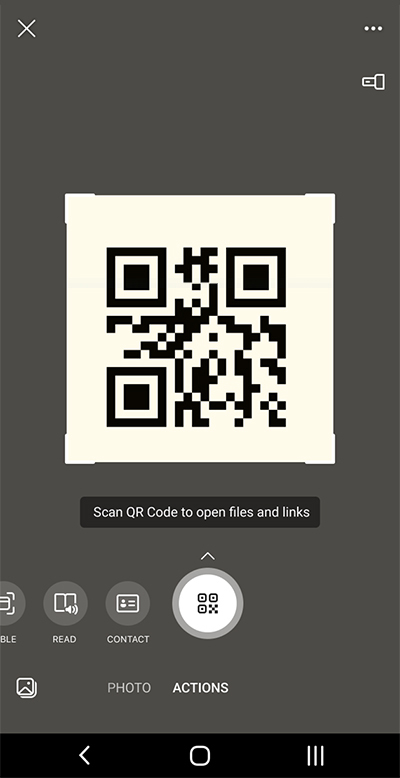 Captură de ecran din Microsoft Lens pe un telefon Android