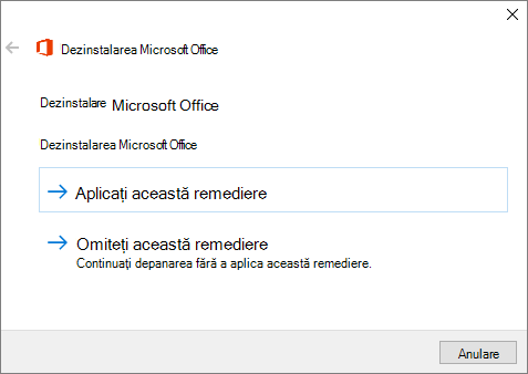 Selectați Se aplică această remediere