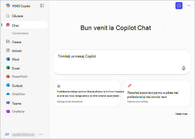 Captură de ecran afișând microsoft365.com pagină de pornire atunci când sunteți conectat cu un cont Microsoft care are un abonament Microsoft 365 (pentru acasă)