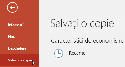 Fișier > - Salvați o copie