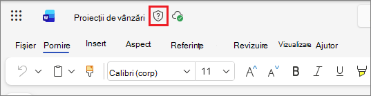 Pictograma etichetă de confidențialitate din Office pe web, utilizând un document Word ca exemplu