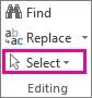 Selectare în grupul Editare