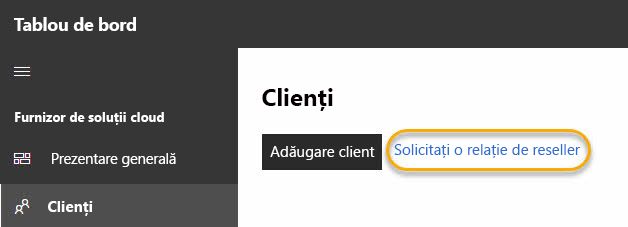 Solicitarea unei relații cu un reseller