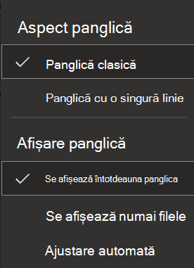 Captură de ecran a panglicii pe web.