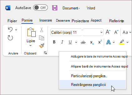 Restrângerea panglicii
