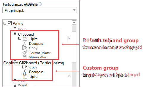 Custom group of commands