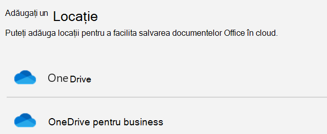 Captură de ecran cu butonul Adăugați un loc și lista Adăugați un loc de pe pagina Salvare ca din Word.