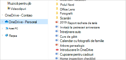 Explorer deschis cu OneDrive-Personal selectat