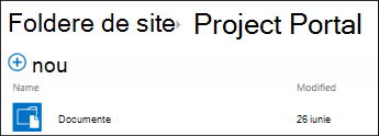 Selectați un site în lista Foldere de site din Office 365, pentru a vedea bibliotecile de documente de pe acel site.