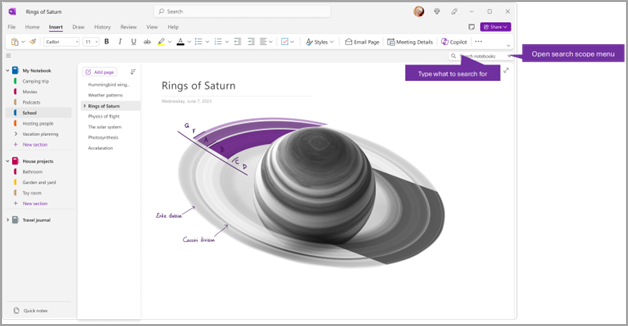 navigarea în seventeen.png de captură de ecran onenote