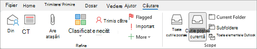 Din panglică, selectați are atașări pentru a căuta elemente care includ fișiere.